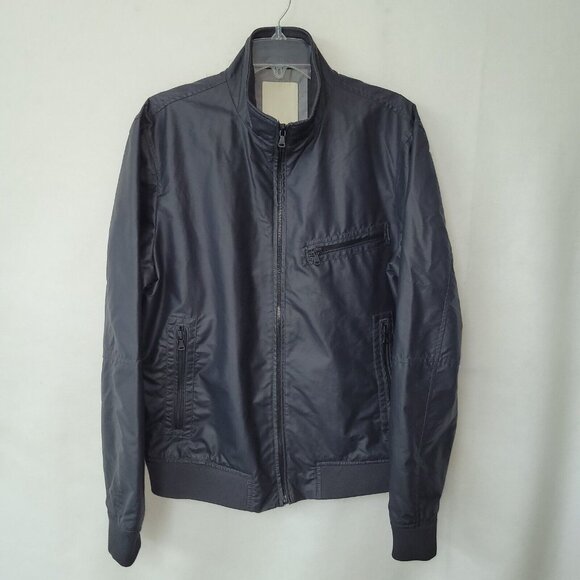 Calvin Klein Jeans Jacket Mens L Black Nylon Bomber Full Zip Zipper Pockets‎ - Picture 6 of 14
